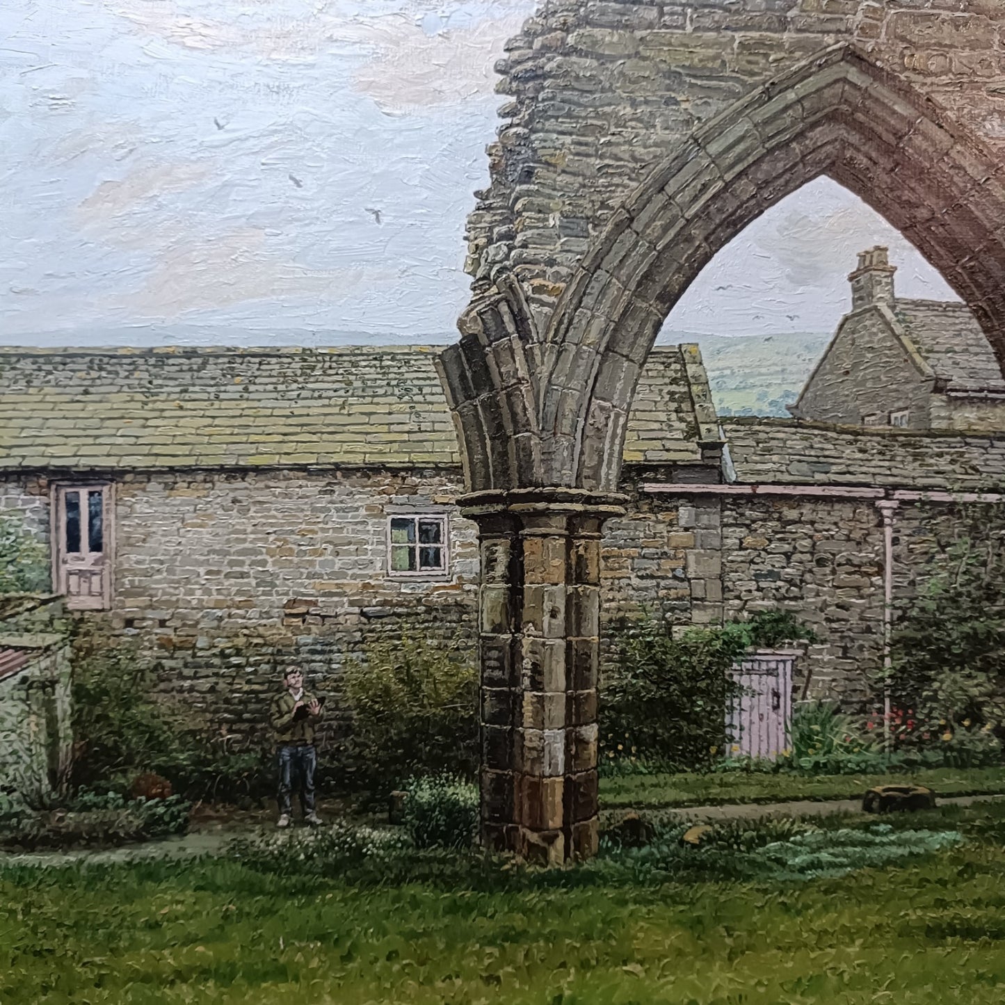 ALAN HOLTBY BROWN Original Oil Painting on board "Coverdale Abbey, Yorkshire"