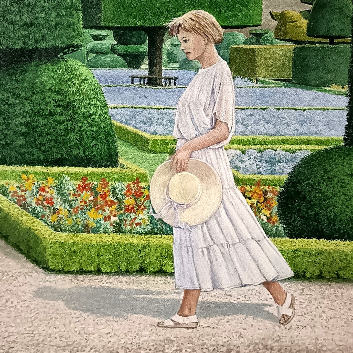 ROBERT B JEFFERSON Framed Original Gouache "Stray Visitor - Levens Hall"