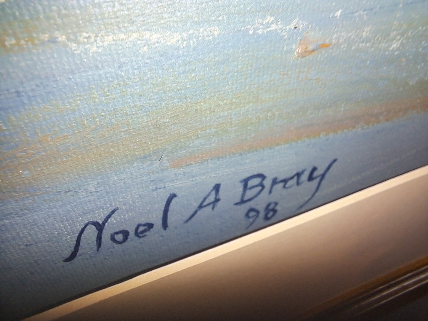 NOEL A BRAY Original Oil Painting on Board "Sopwith camel crash landing"