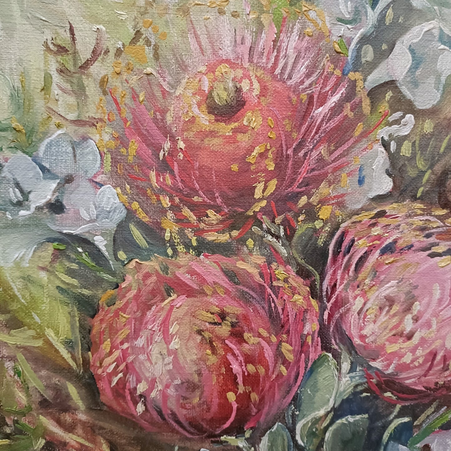 JOHN ROSS ROBERTS Framed Original Oil Painting "Protea"