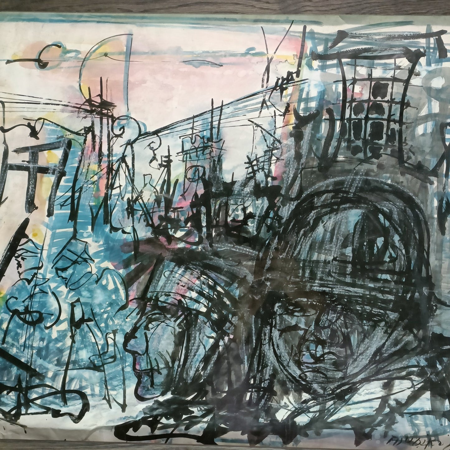 ANTONI SULEK (1951–1988) Framed Signed Mixed Media “Untitled Abstract”