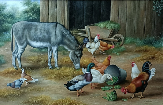 CARL WHITFIELD (b.1958 ) Signed Original Oil Painting Farm Animals