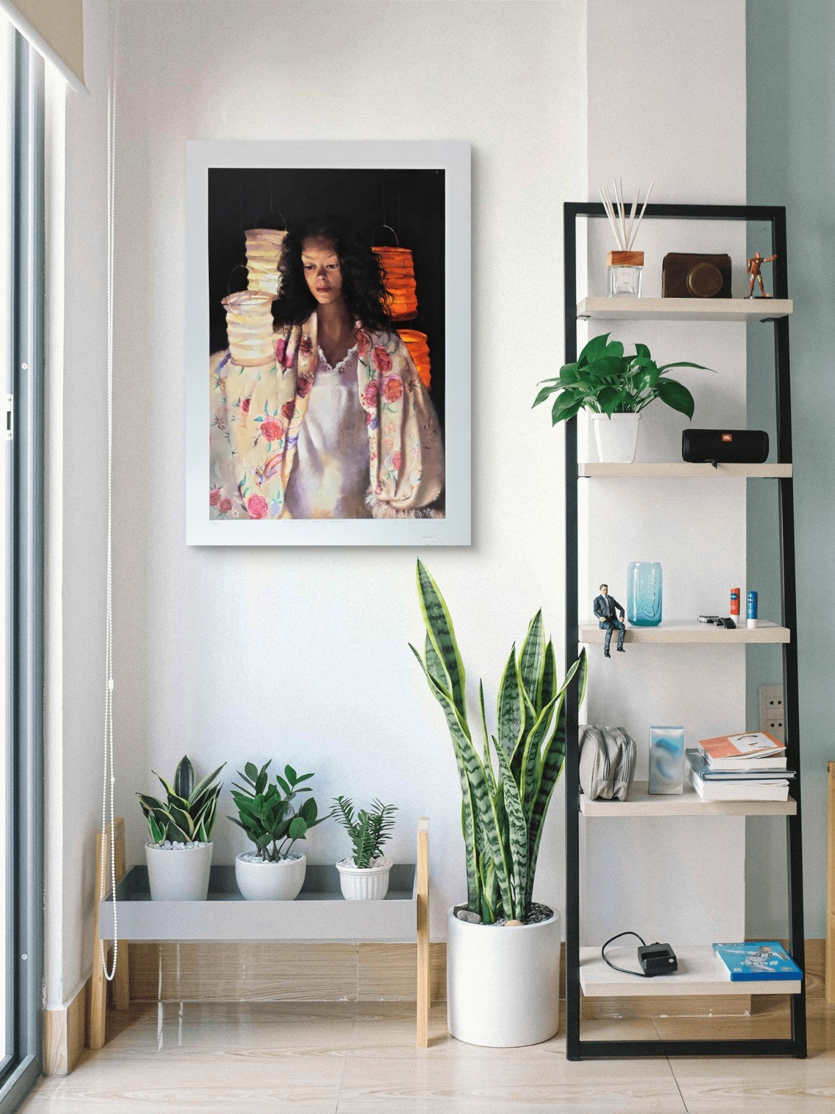 Signed limited edition print "Anna With Paper Lanterns" by Robert Lenkiewicz, numbered 31 of 500, featuring a colorful scene with paper lanterns.