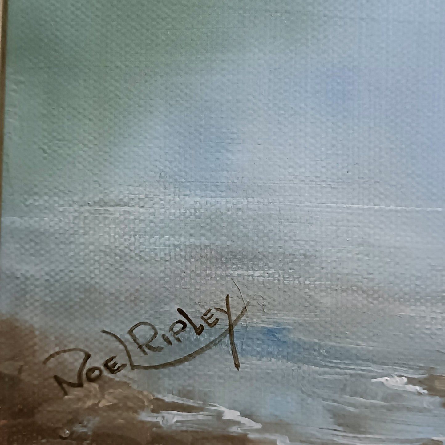 NOËL RIPLEY (b.1944) Signed Framed Original Oil Painting River and Birch Trees