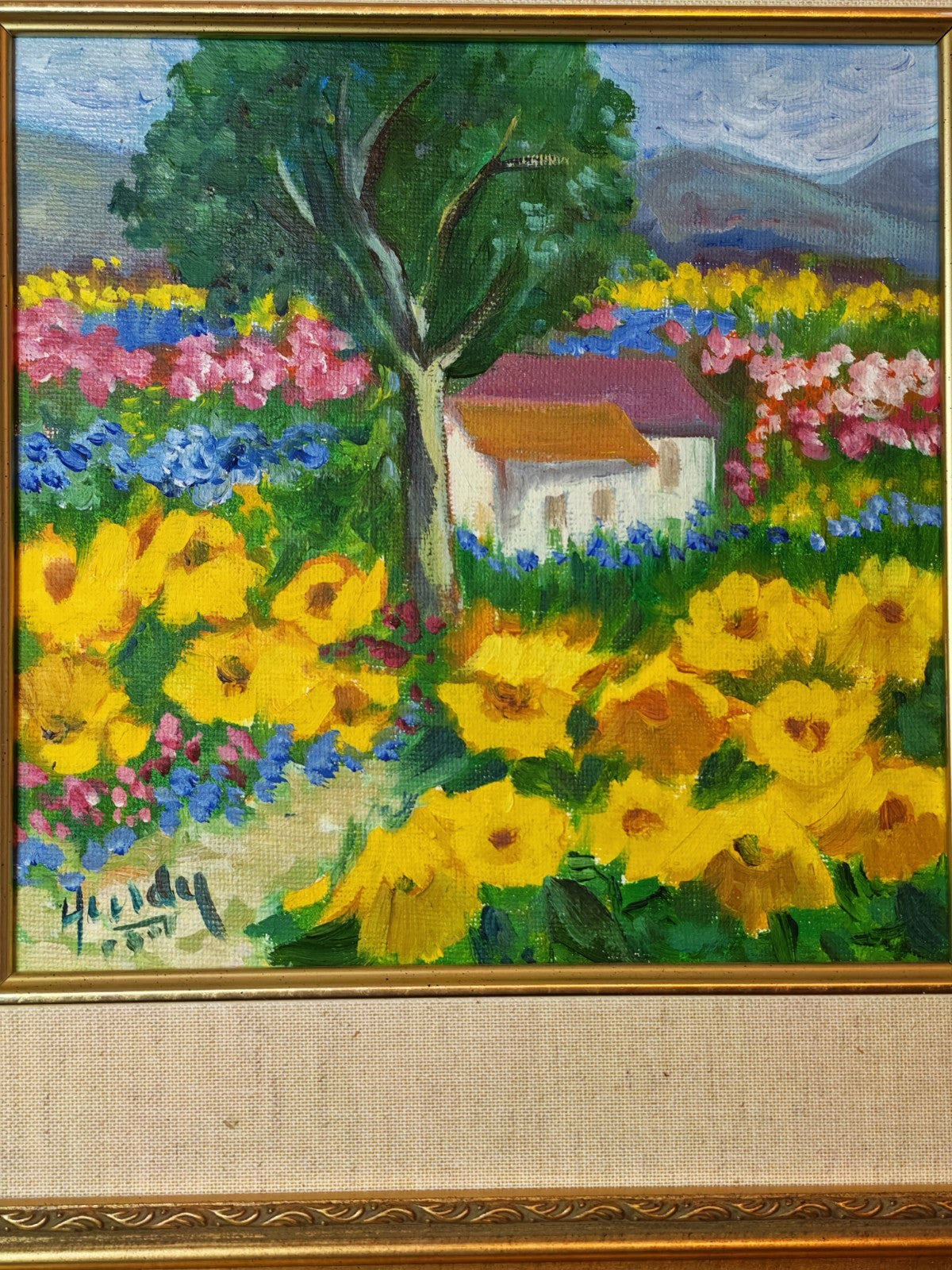 HEDDY KUN "Tuscan Gold" Signed Framed Original Oil on Canvas