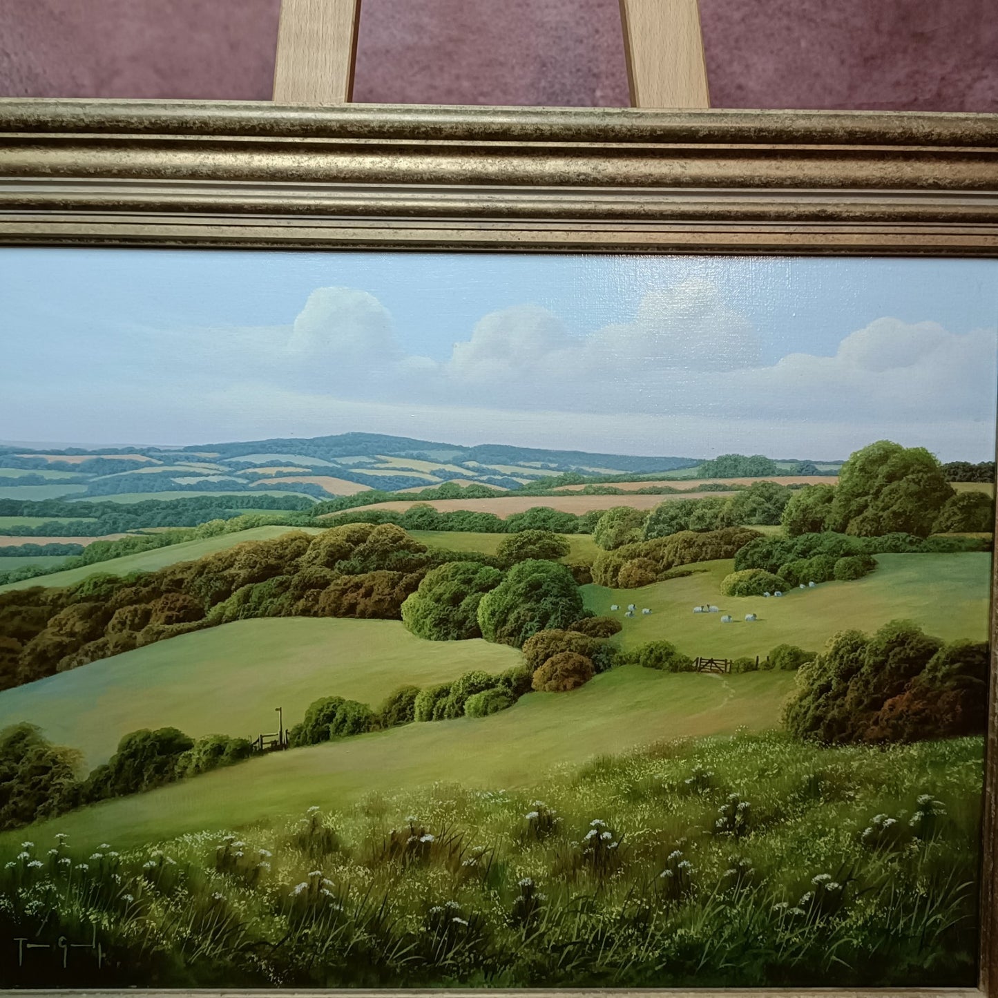 TERENCE GRUNDY (1956-2023) Framed Oil Painting "As Far As The Eye Can See"