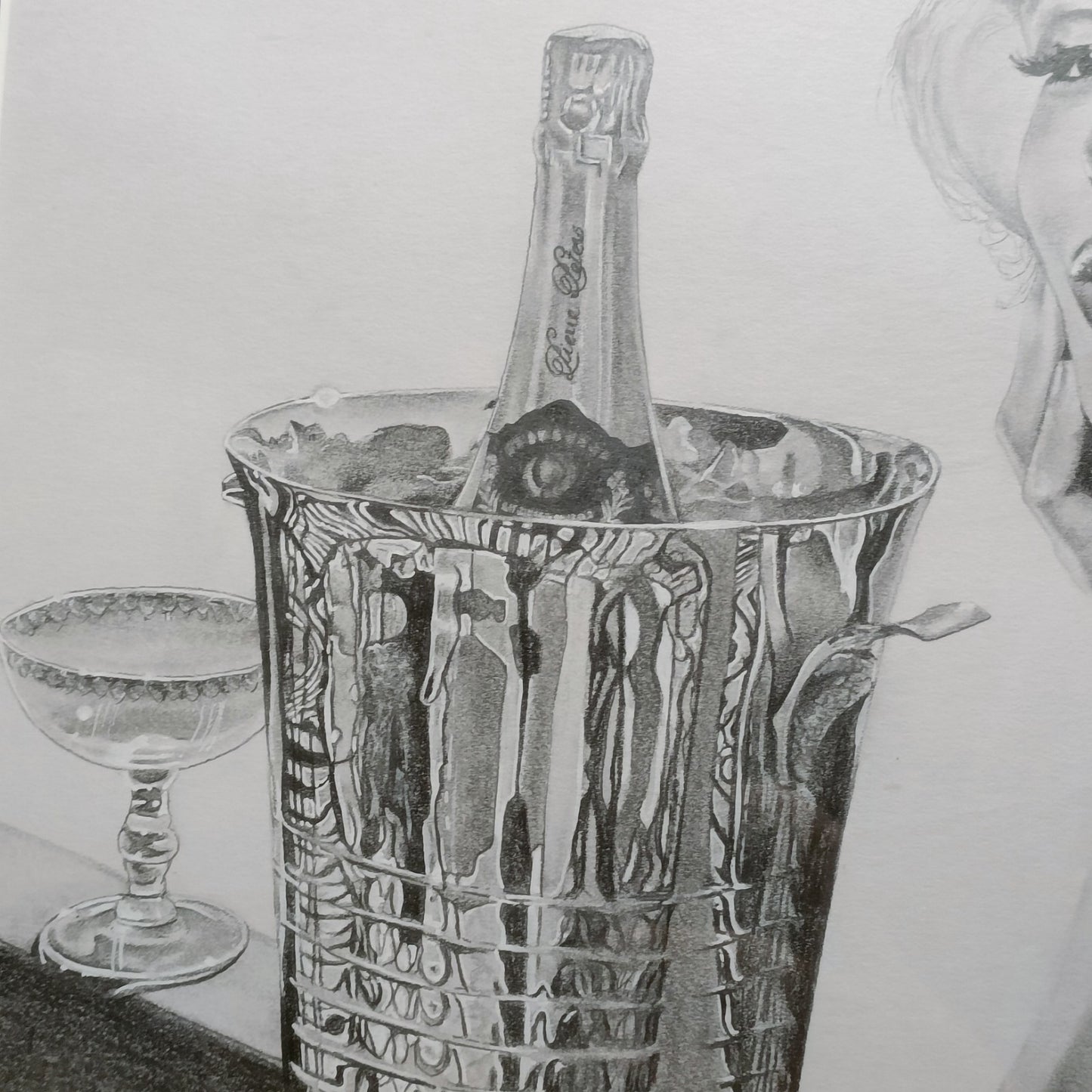 Signed Original Pencil Drawing of Marilyn Monroe