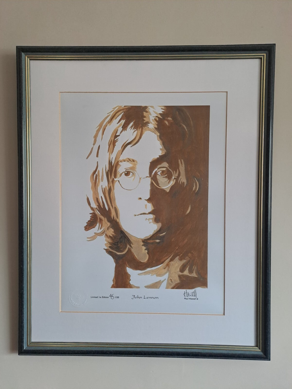"JOHN LENNON" Signed First Edition Print  by Paul Howell 45/150