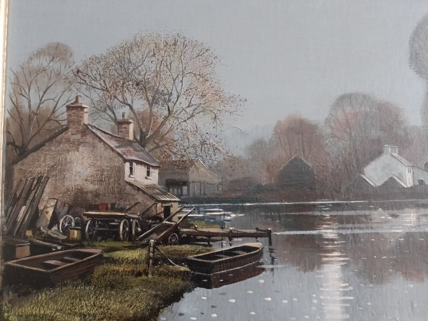 LAWRENCE (Larry) RUSHTON 1919-1994 Original Oil on Canvas "Moonlight"