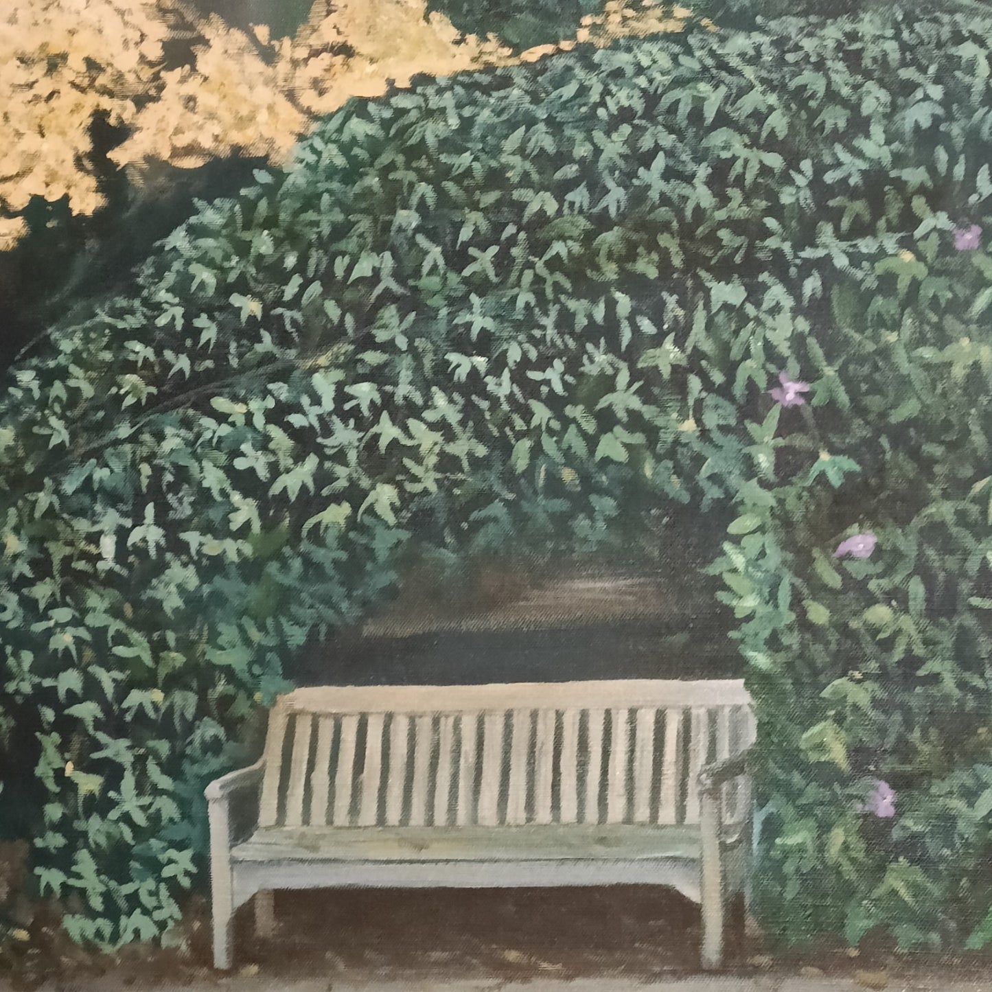 Signed framed oil painting by Wolff depicting Doctor Samuel Johnson's Summer House at Kenwood, artist's signature visible.