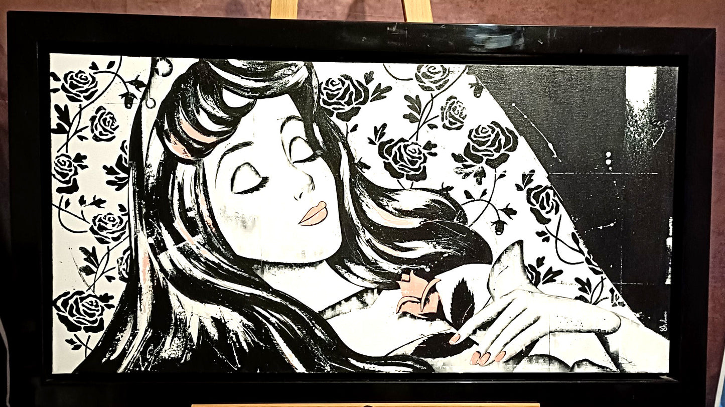 SARAH HOLMES Large Original Oil Painting on Canvas "Sleeping Beauty"