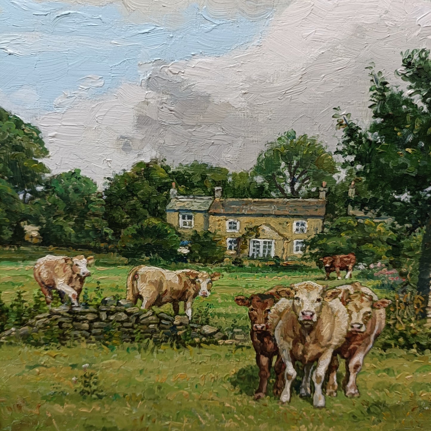 ALAN HOLTBY BROWN Original Oil Painting on board "A Yorkshire Meadow"