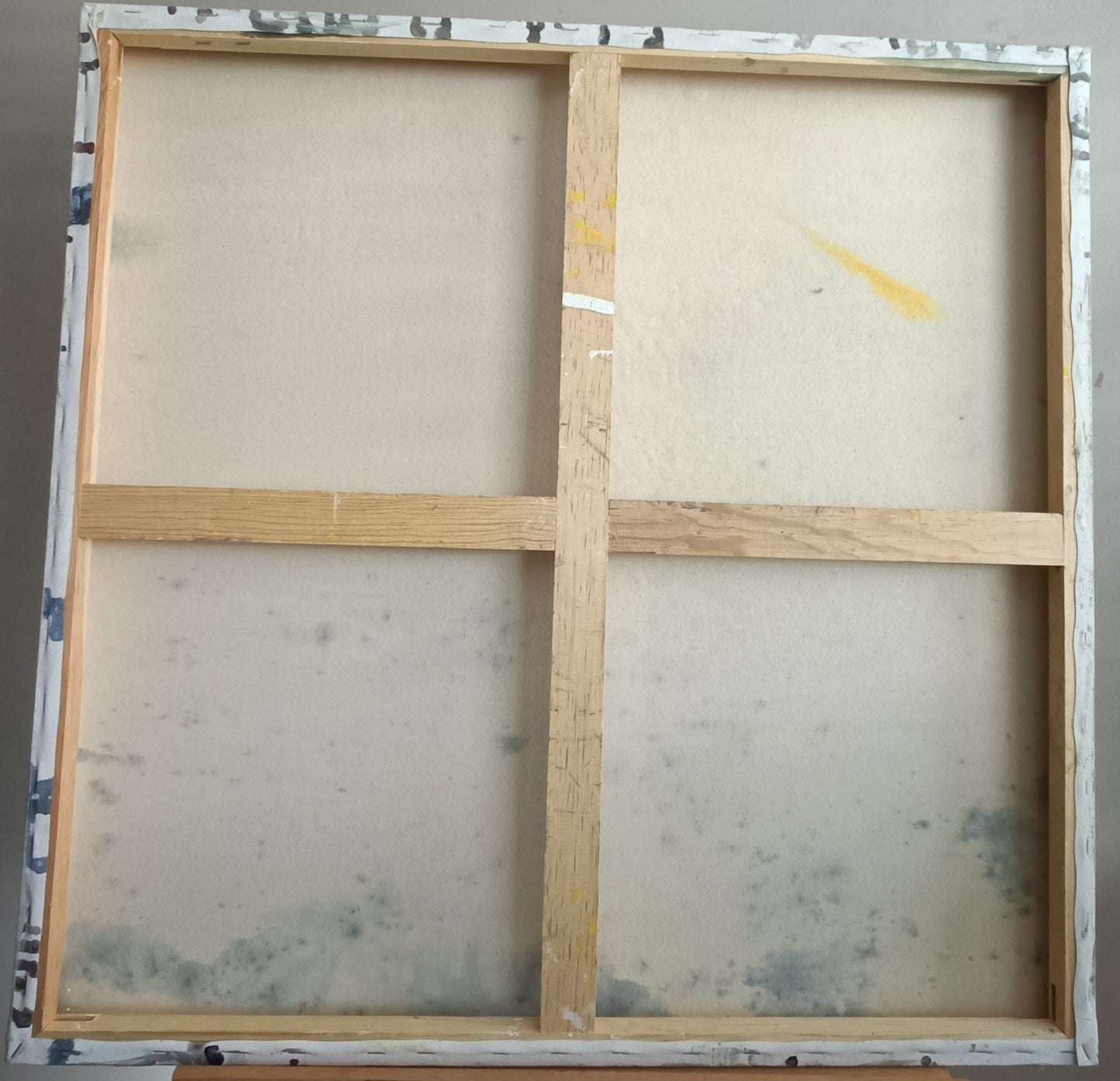 Large original acrylic abstract painting by Curated Treasures, 80cm x 80cm, featuring bold colors and dynamic brushstrokes.