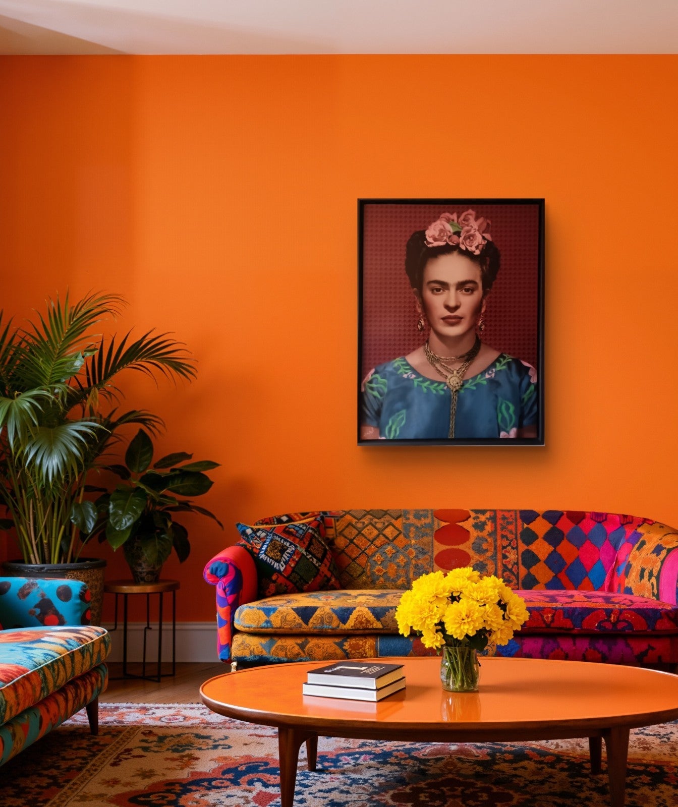 NICK HOLDSWORTH Large Framed Original Mixed Media "Frida" - Curated Treasures