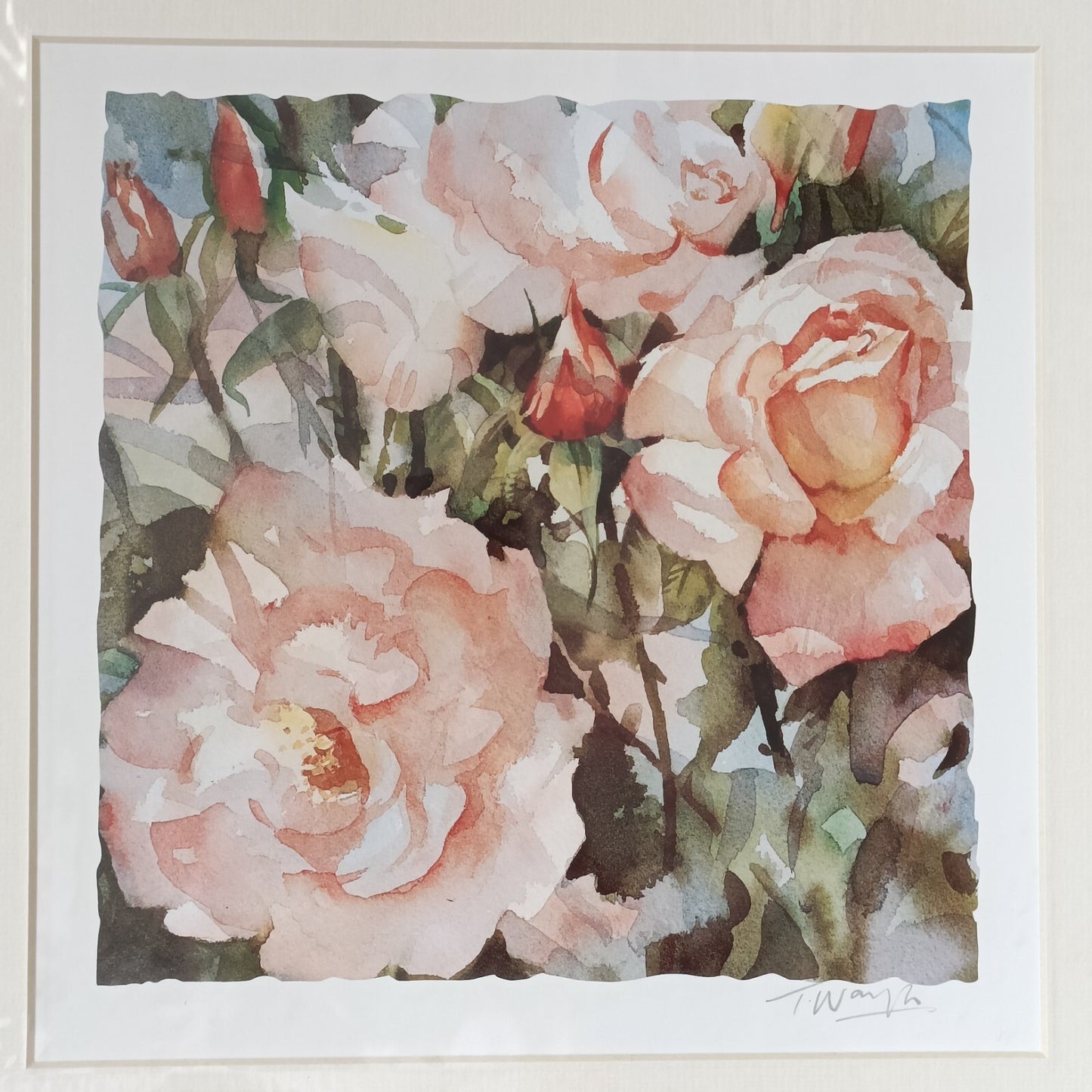 Trevor Waugh Roses Watercolour Prints, Set of 2, Signed