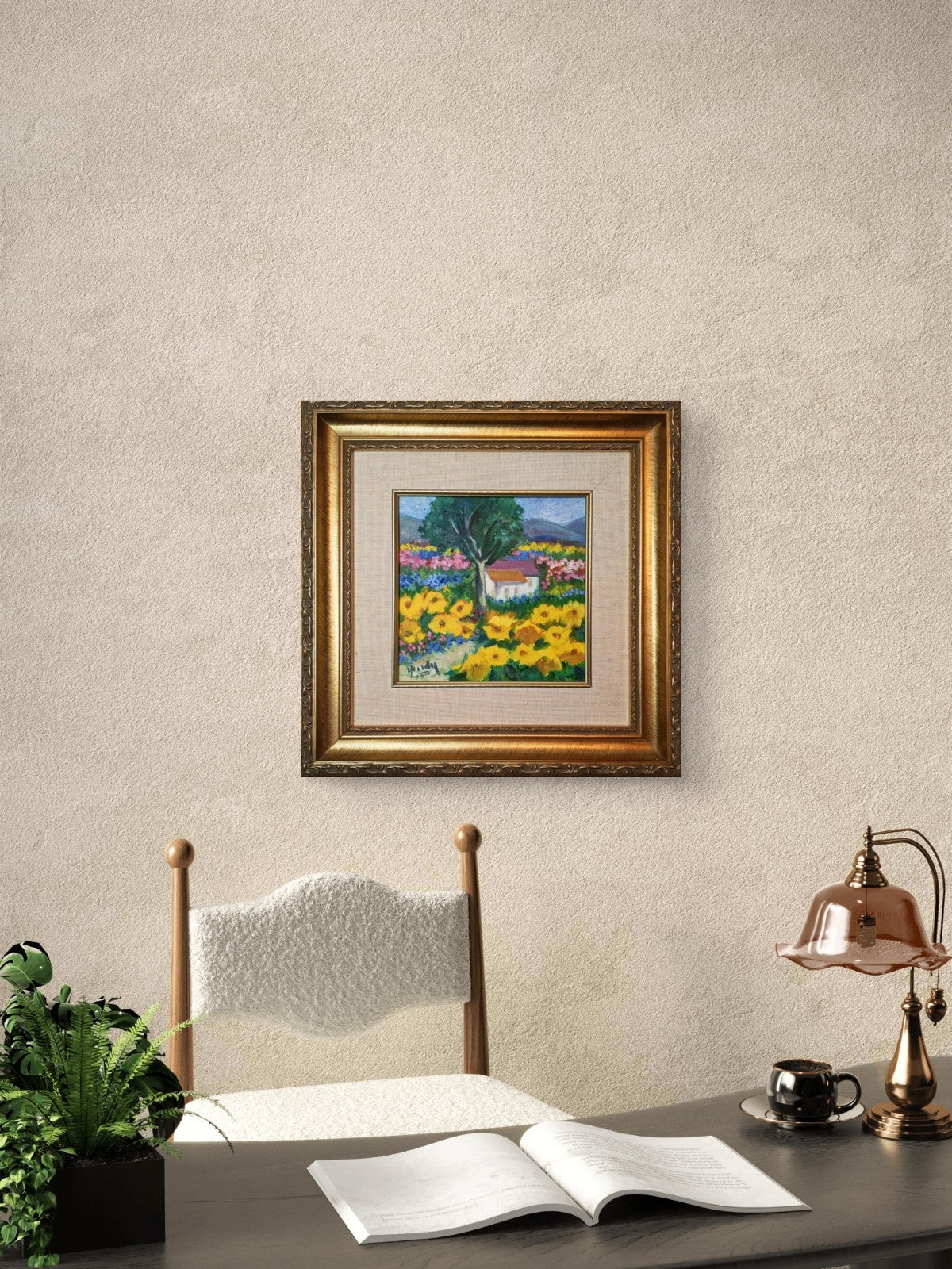 HEDDY KUN "Tuscan Gold" Signed Framed Original Oil on Canvas