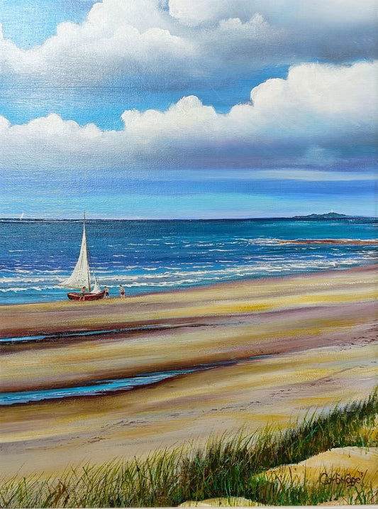 JOHN CORBRIDGE Original Oil Painting on Board "Yellowcraig, East Lothian"