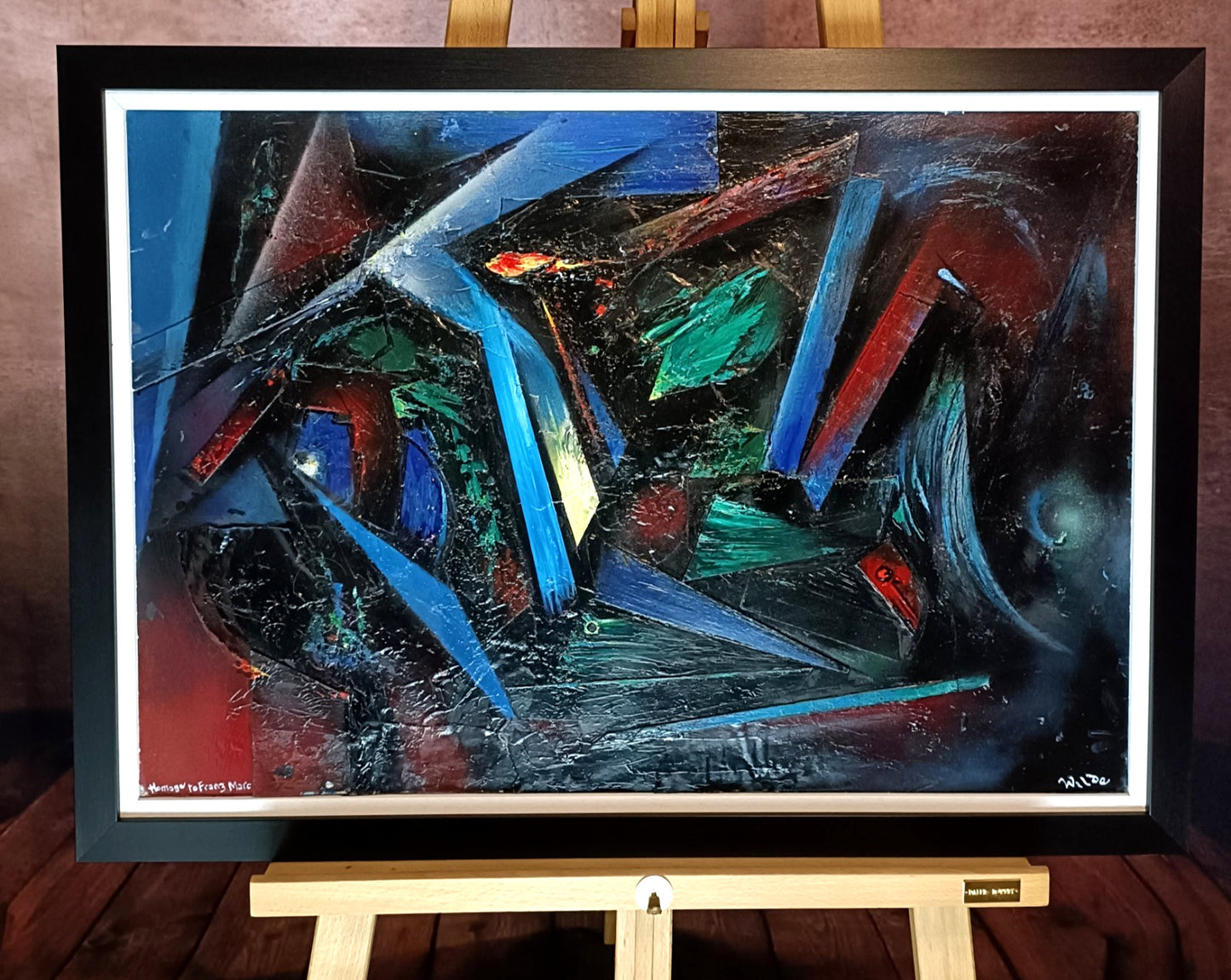DAVID WILDE (1913–1978) Framed Original 3D Acrylic Painting "Homage to Franz Marc"
