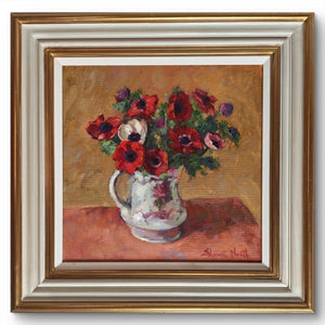EDWARD NOOTT (B.1963) "Anemones" Framed Original Painting on Canvas