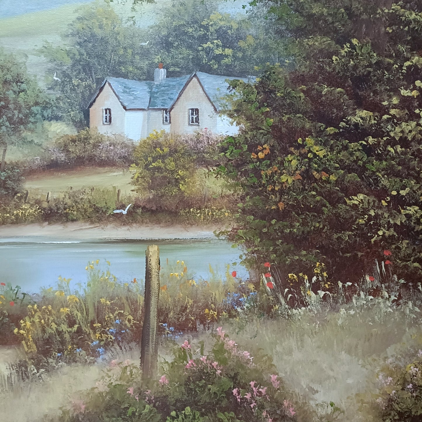 Terry Heath Signed Framed Original Oil on canvas Painting, Large.