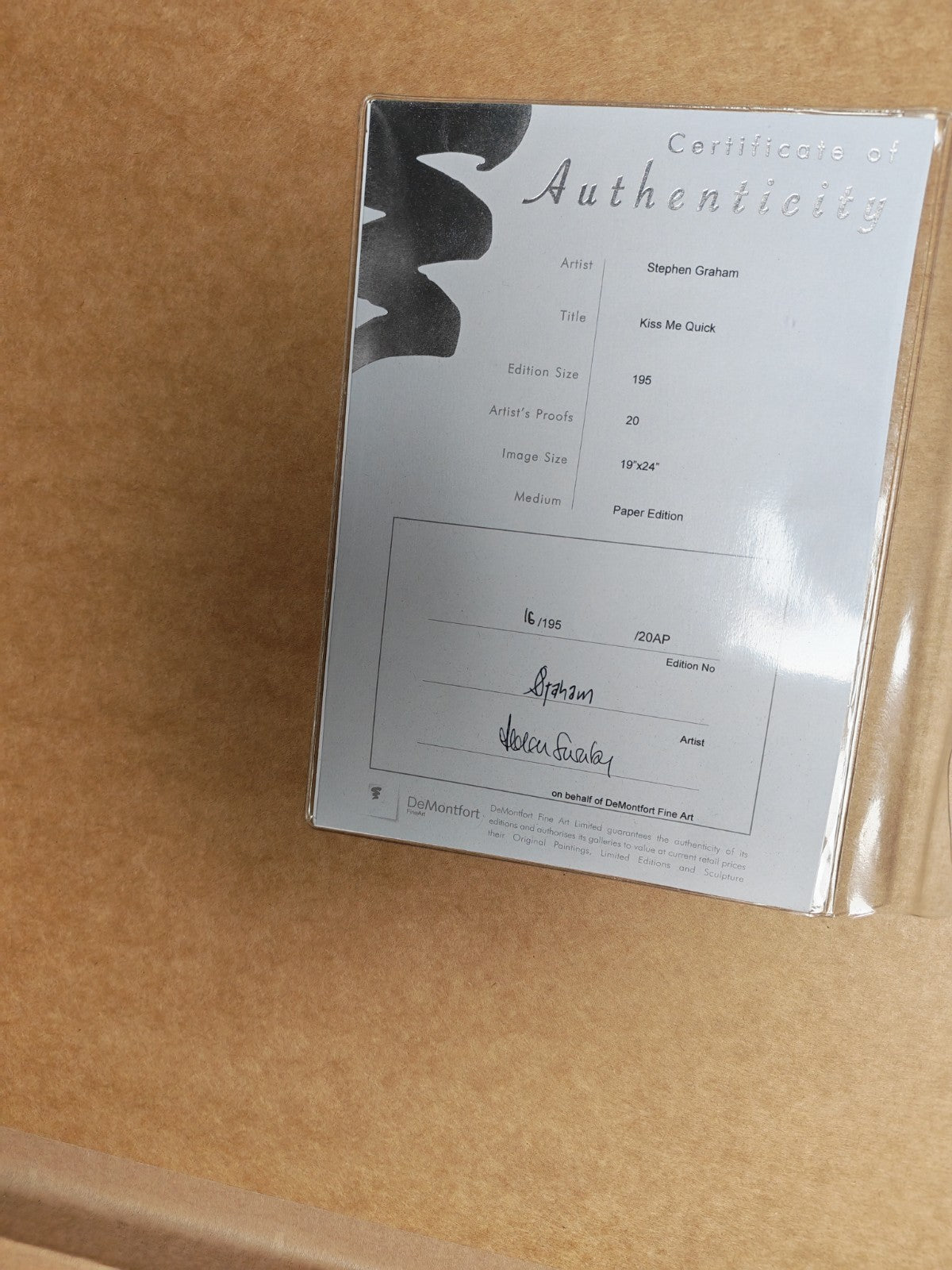 STEPHEN GRAHAM "Kiss Me Quick" Signed Limited Edition Print 16/195