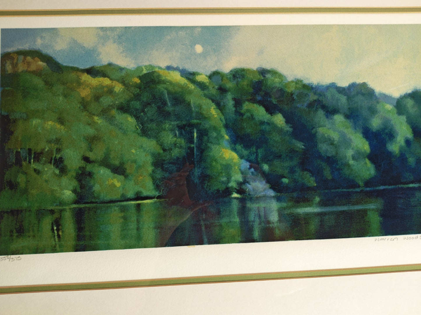 Signed limited edition print "Warren Woods" by Robert Lenkiewicz, numbered 358/375, featuring detailed woodland artwork.