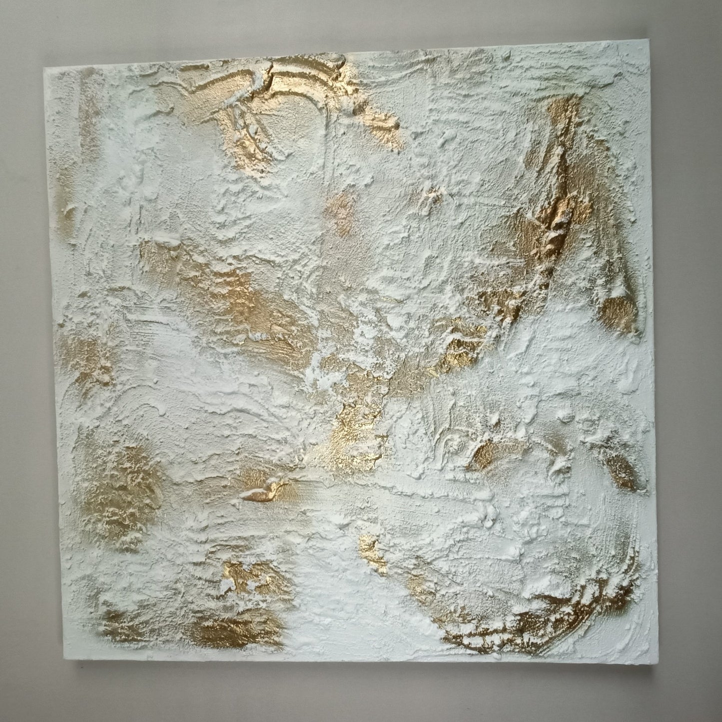 Large abstract mixed media painting "Ellipse" by RAJAN SETH, featuring vibrant colors and dynamic shapes, from Curated Treasures.