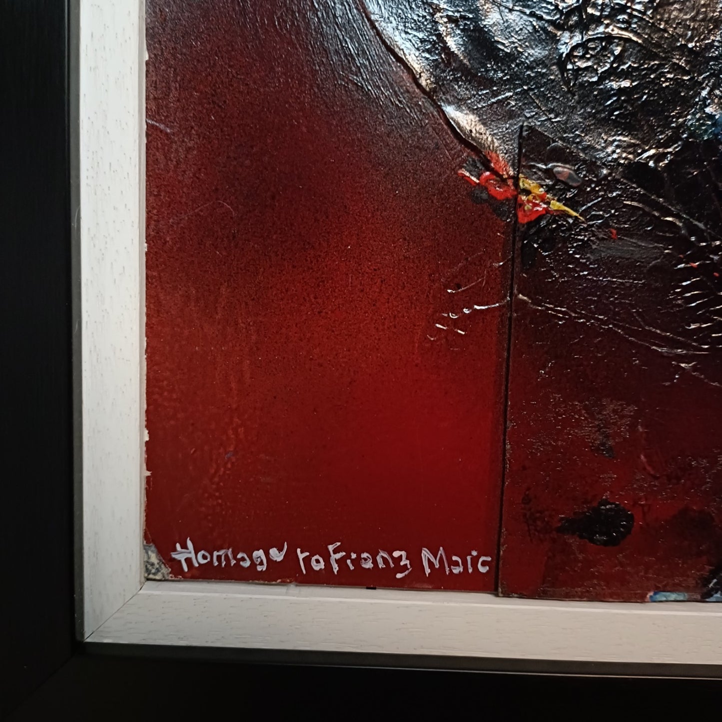 DAVID WILDE (1913–1978) Framed Original 3D Acrylic Painting "Homage to Franz Marc"