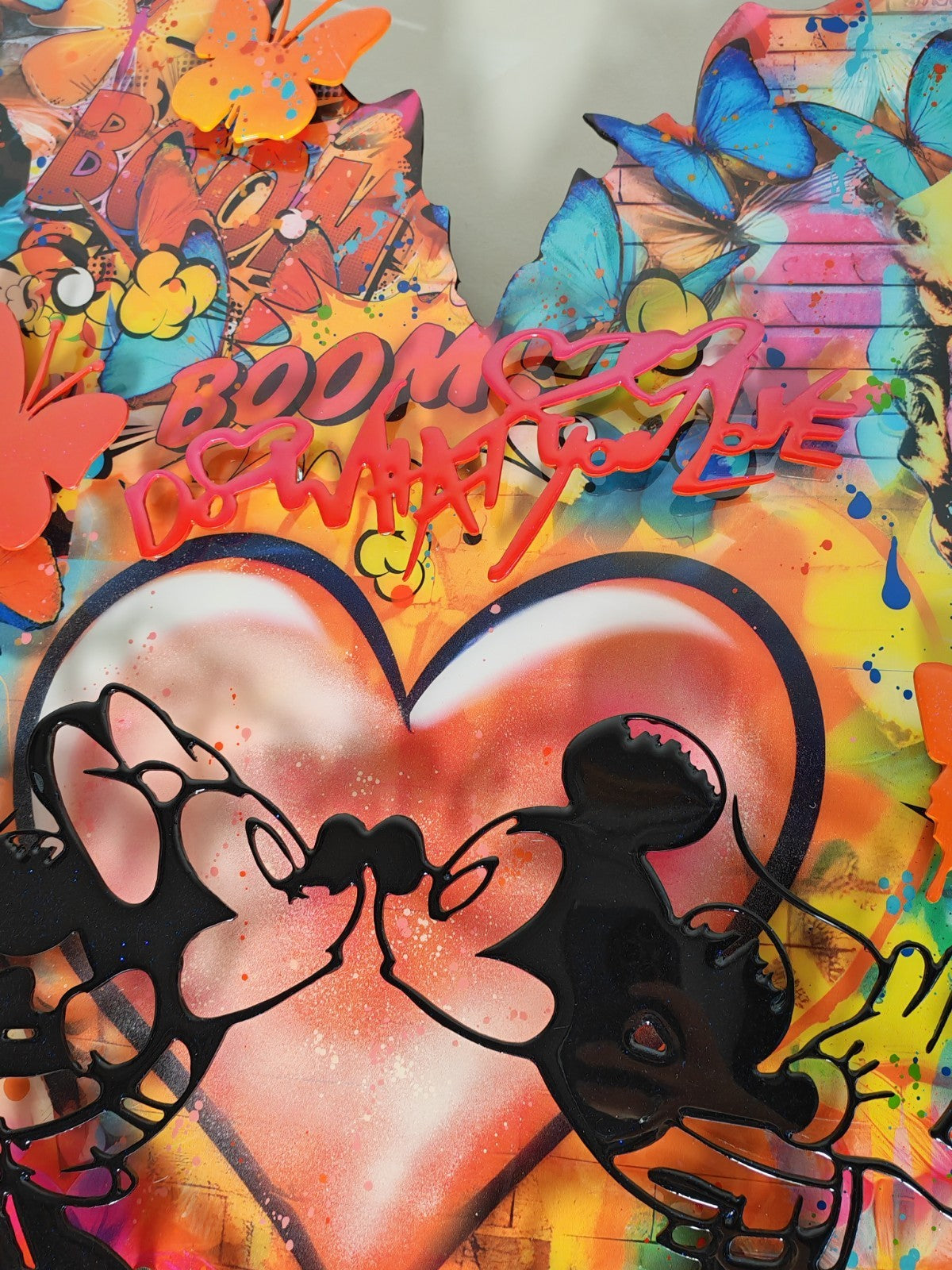 URI DUSHY "Iconic Heart" Large Signed Original Mixed Media