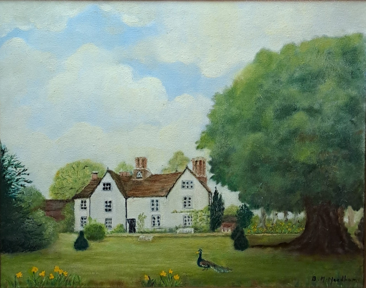 BM NEEDHAM Oil on Canvas "The Grove, Tachbrook Mallory, Leamington Spa"