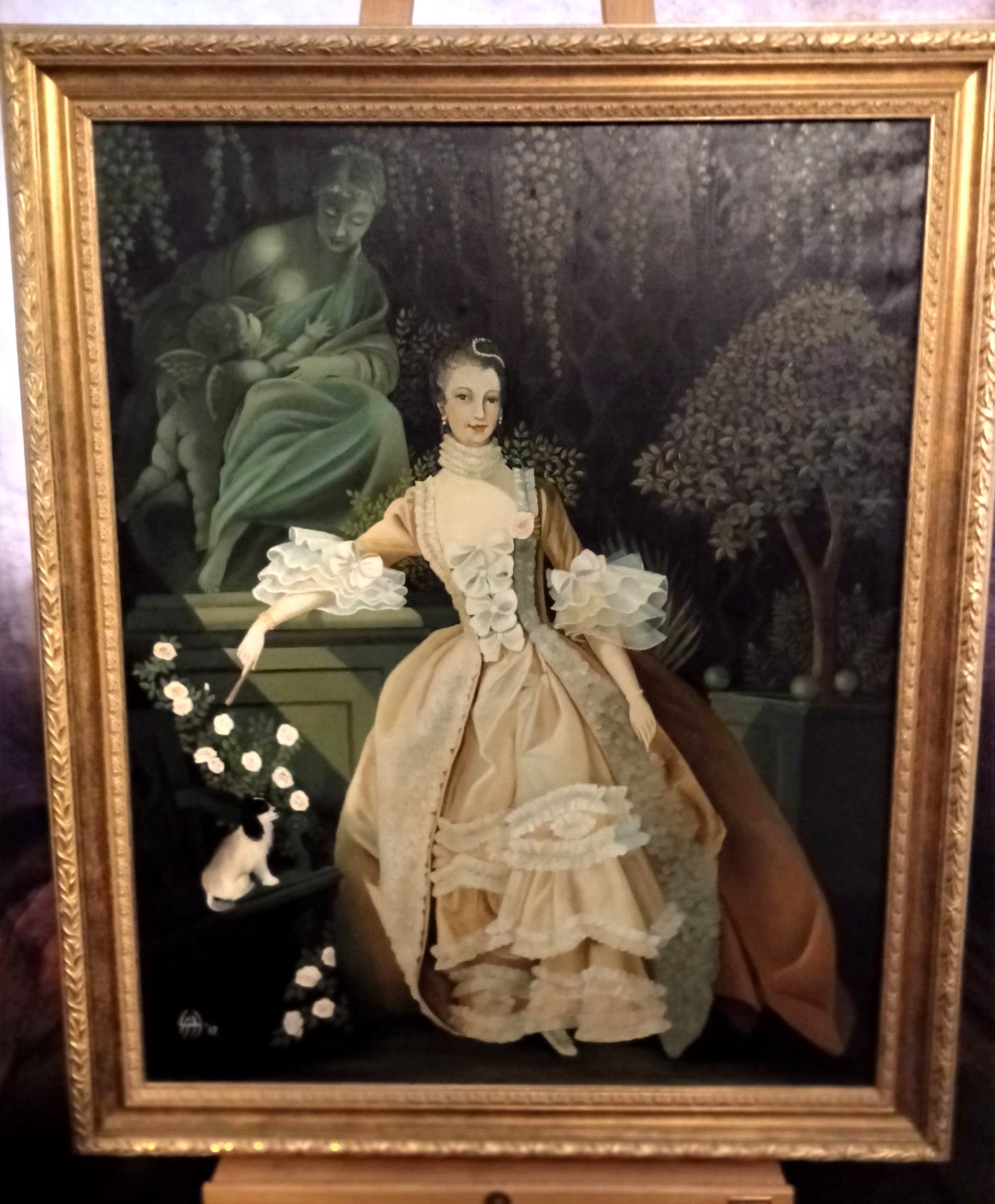 Framed Oil Painting "Portrait of Madame de Pompadour" After François Boucher