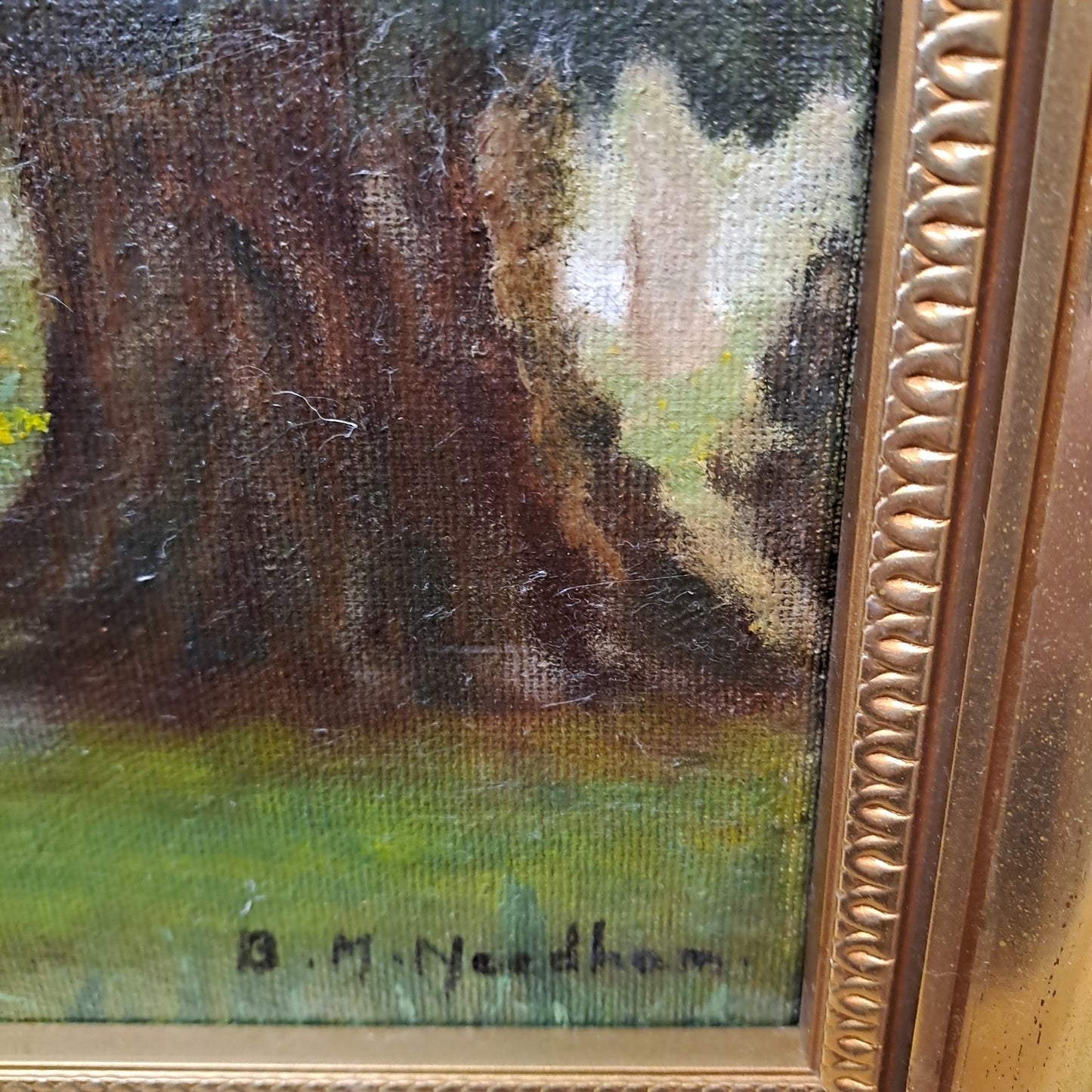 BM NEEDHAM Oil on Canvas "The Grove, Tachbrook Mallory, Leamington Spa"