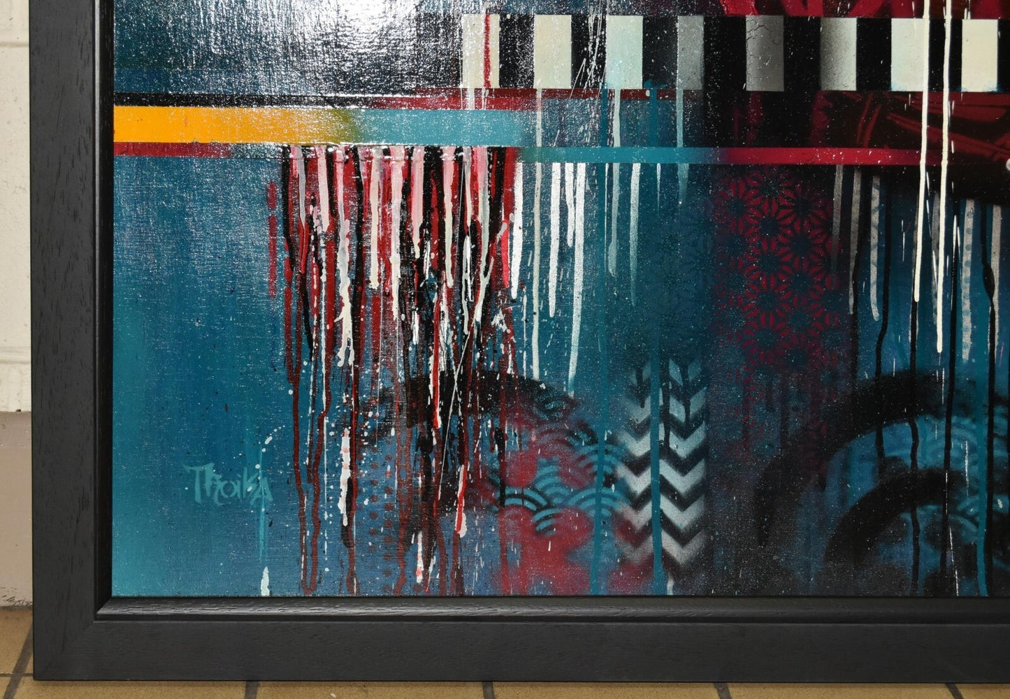 TROIKA Original Mixed Media on Board, "Should I Stay Or Should I Go"