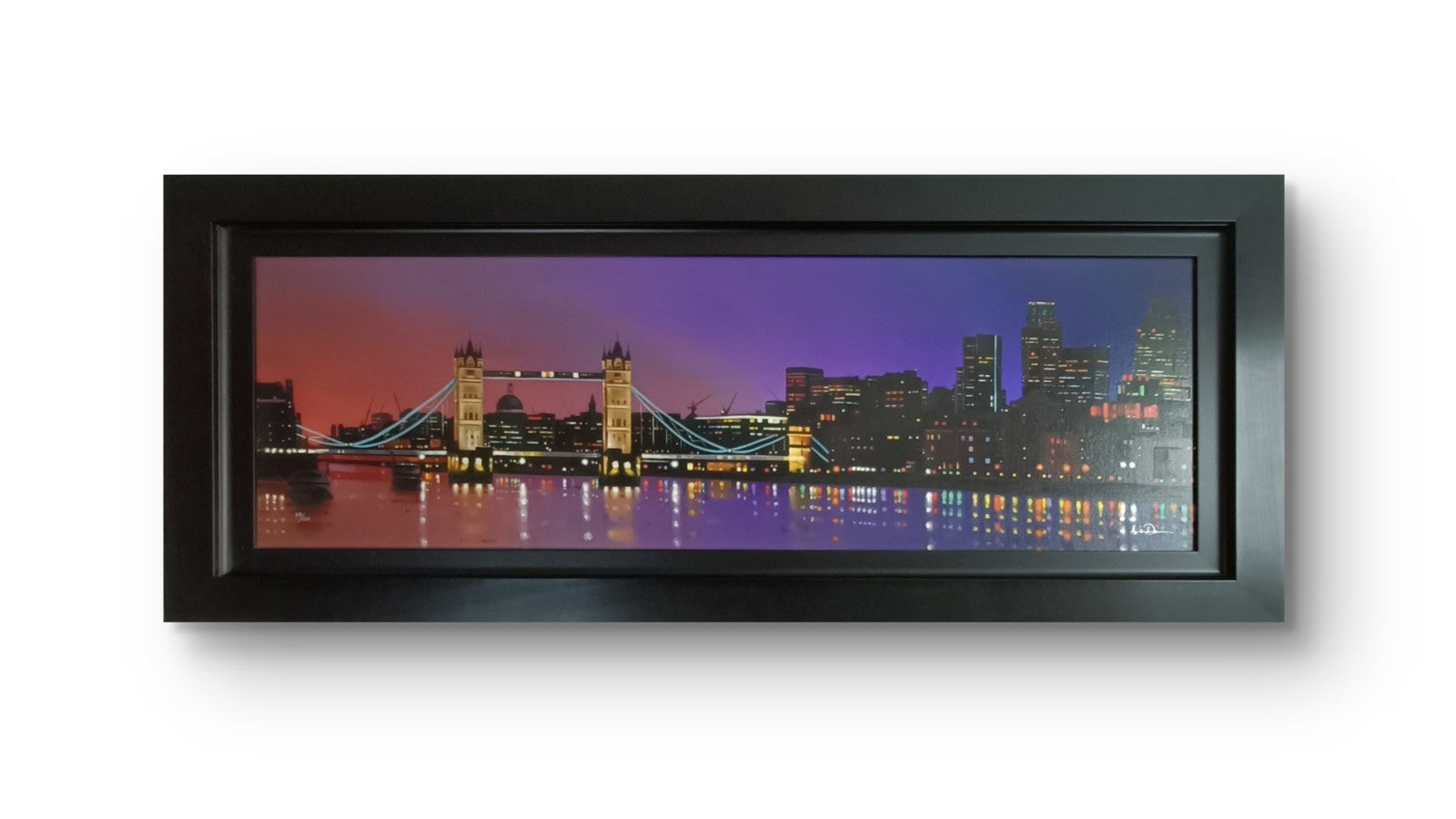Signed Neil Dawson limited edition print "Twilight at Tower Bridge," numbered 48 of 150, showcasing a detailed artwork of the London landmark.