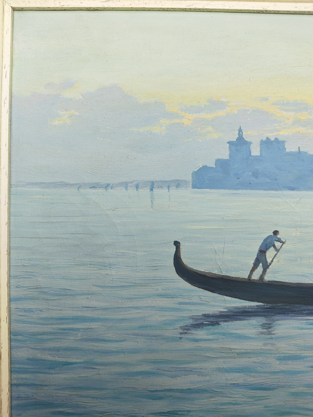 Attributed to WILLEM WELTERS Original Oil on Board "Gondola at sunset, Venice"