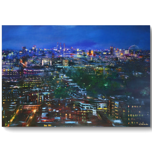Large limited edition canvas print of Lesley Anne Derks's "Bursting into Life," numbered 17 of 95, by Curated Treasures.