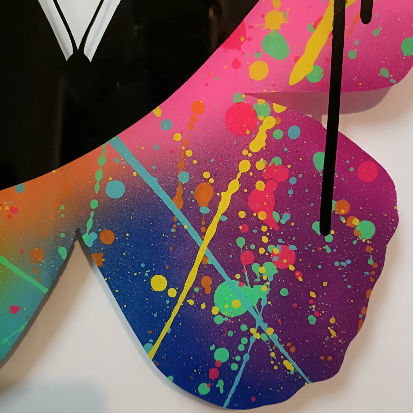 VEEBEE Signed Original Acrylic Painting On Glass "Butterfly (Rainbow)"