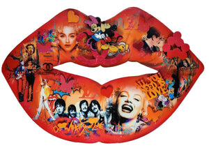 URI DUSHY Signed Original Mixed Media on Aluminium "Love Icons"