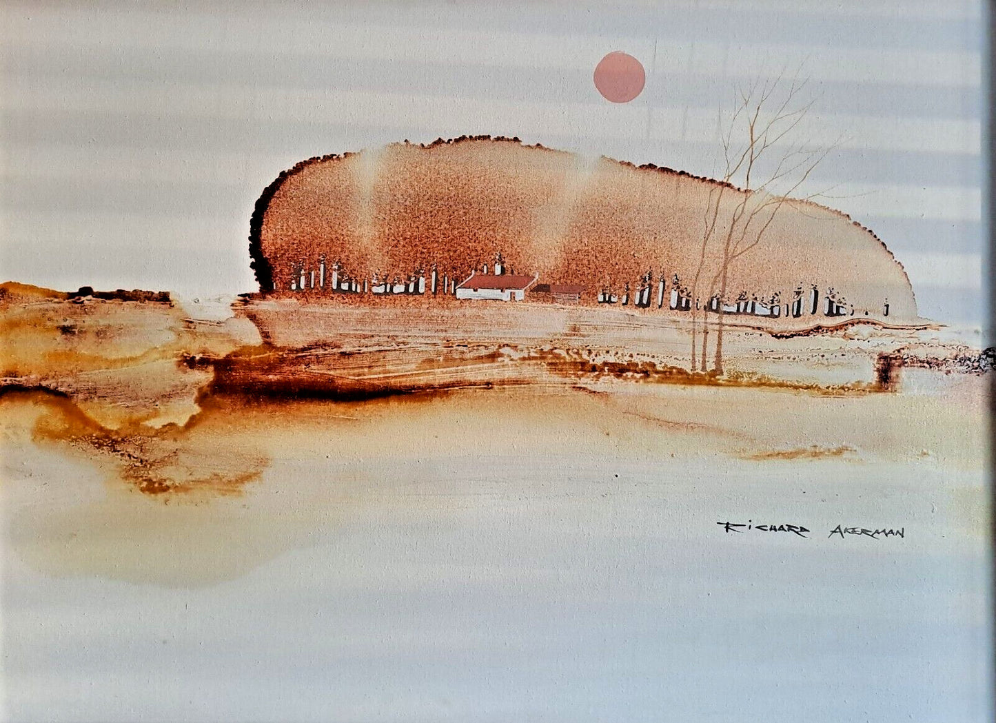 RICHARD AKERMAN Original Oil on Canvas Cottage Landscape