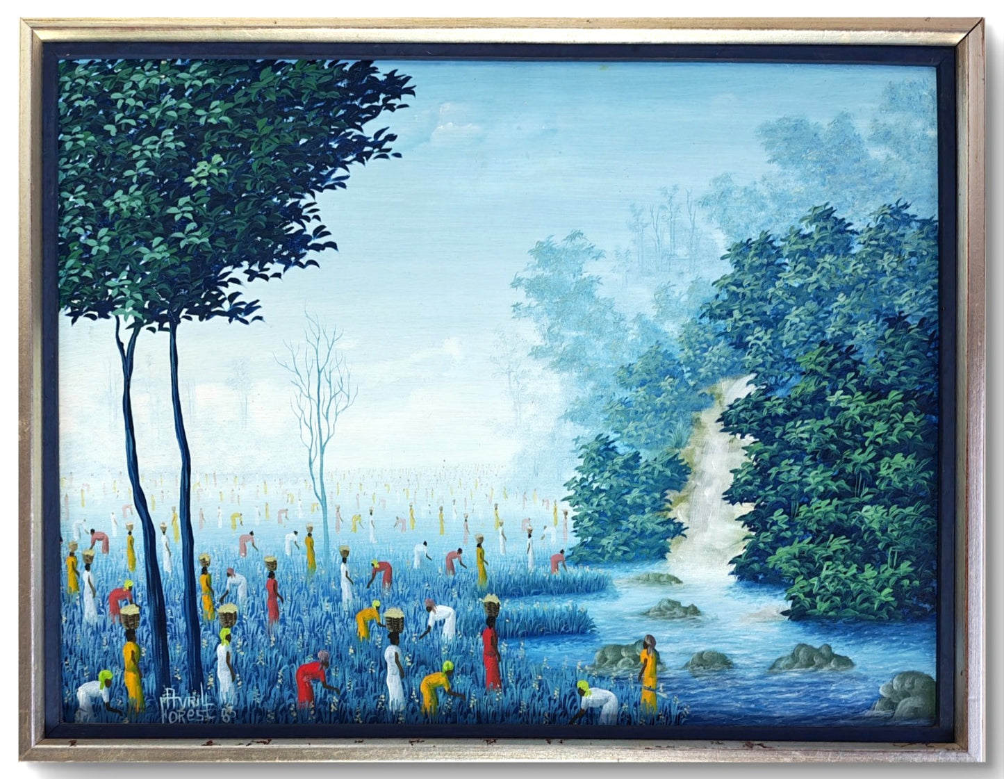 AVRIL FOREST (1959) Original Oil Painting “Plantation Scene With Waterfall”