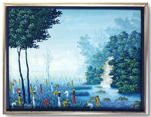 AVRIL FOREST (1959) Original Oil Painting “Plantation Scene With Waterfall”