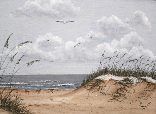 SARAH MARGARET BERRY Original Oil Painting Beach Scene