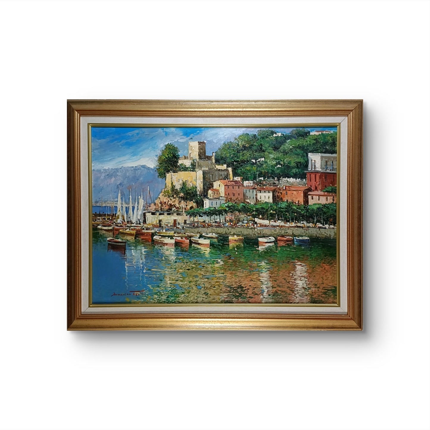 DOMENICO TOSETTO Signed Framed Original Oil Painting “San Terenzo”