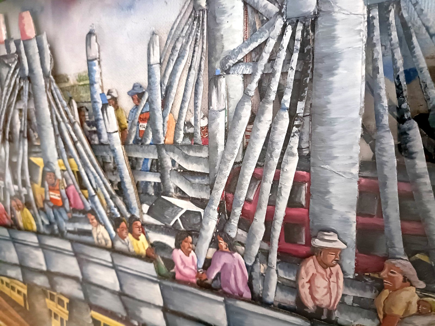 NTSIENI EDSON RAMOVHA Original Unique 3d Diorama African art, Nelson Mandela Bridge, Johannnesburg, South Africa