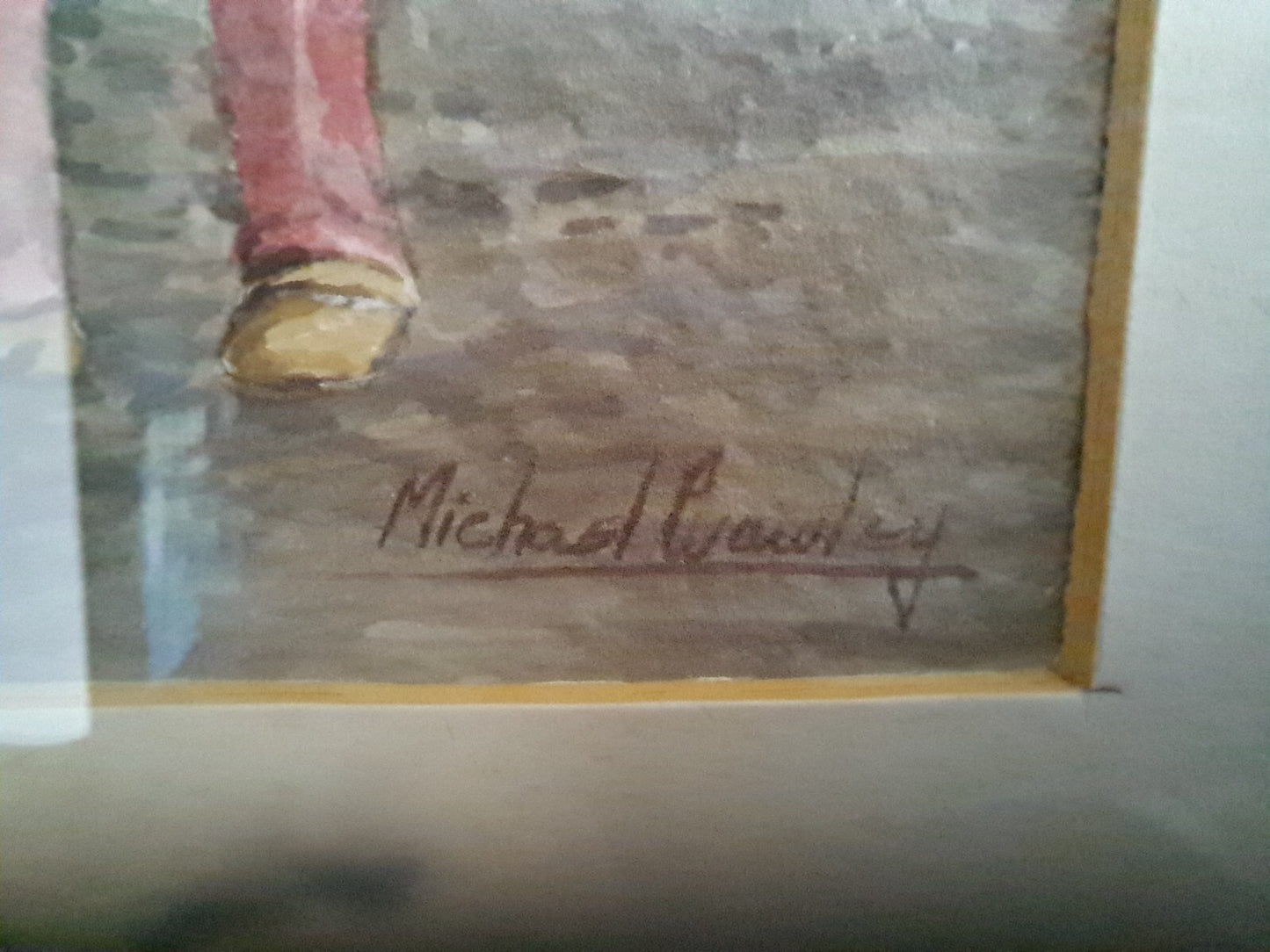 MICHAEL CRAWLEY Original Watercolour "Children and Duck"