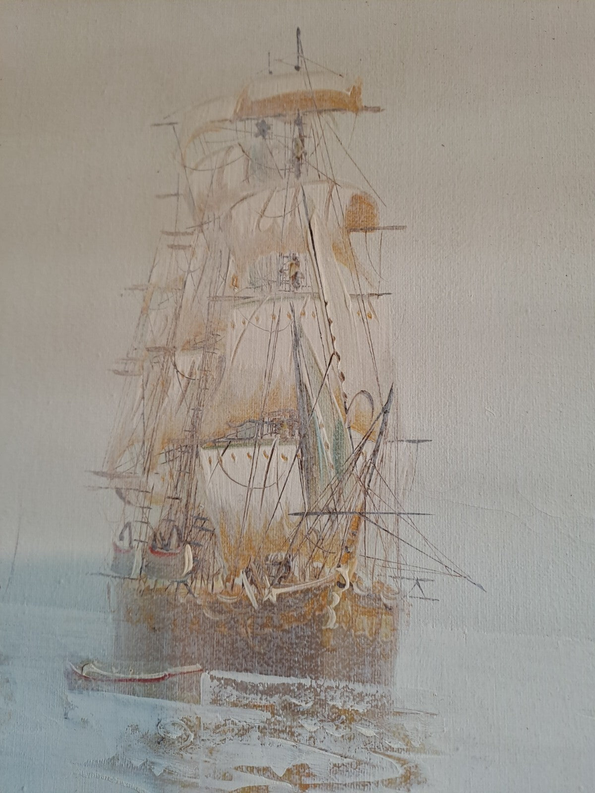 VASCO Large Original Oil Painting on Canvas - Ships at Sea