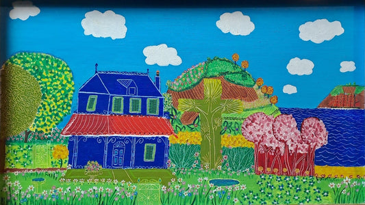 LEWIS MITCHELL (b.1938) Original Oil on Board "House at Marazion"