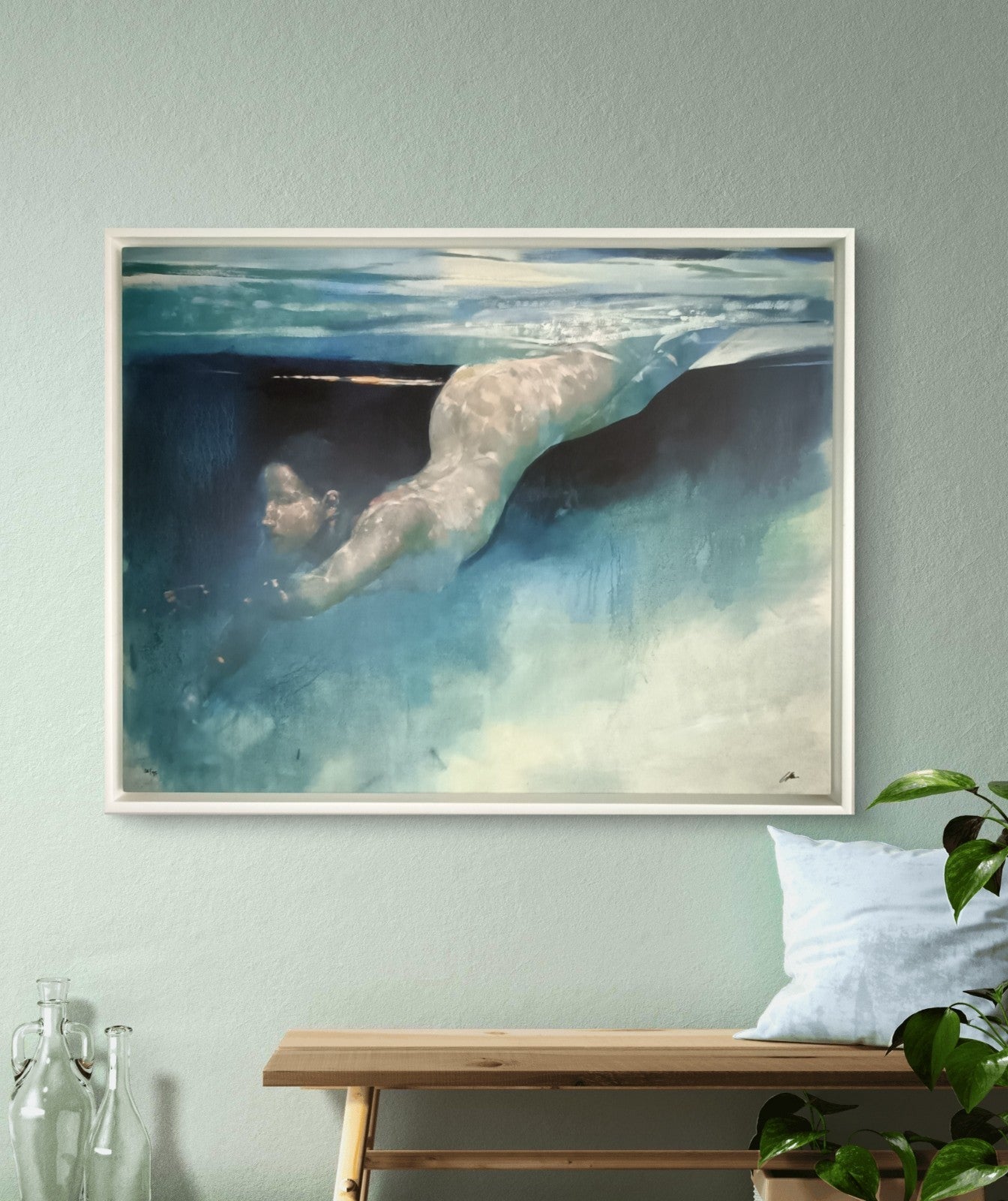 Framed signed limited edition art print "Elements Of Light" by Bill Bate, numbered 38 of 95, displayed in a sleek frame.