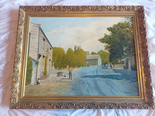 F C PICTON Oil Painting "Bolton-by-Bowland, West Yorkshire"