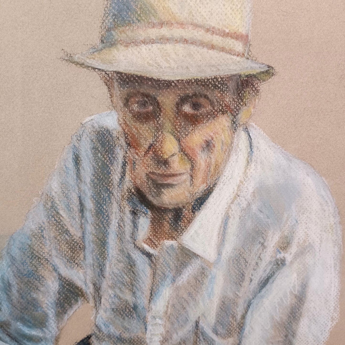 BARRY DE MORE (1948 - 2023) Signed Original Pastel Drawing "The Austrian man"
